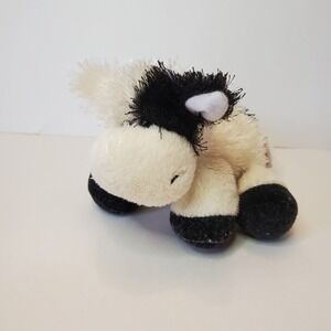 GANZ‎ Webkinz Black And White Cow Fuzzy  Stuffed Animal Plush